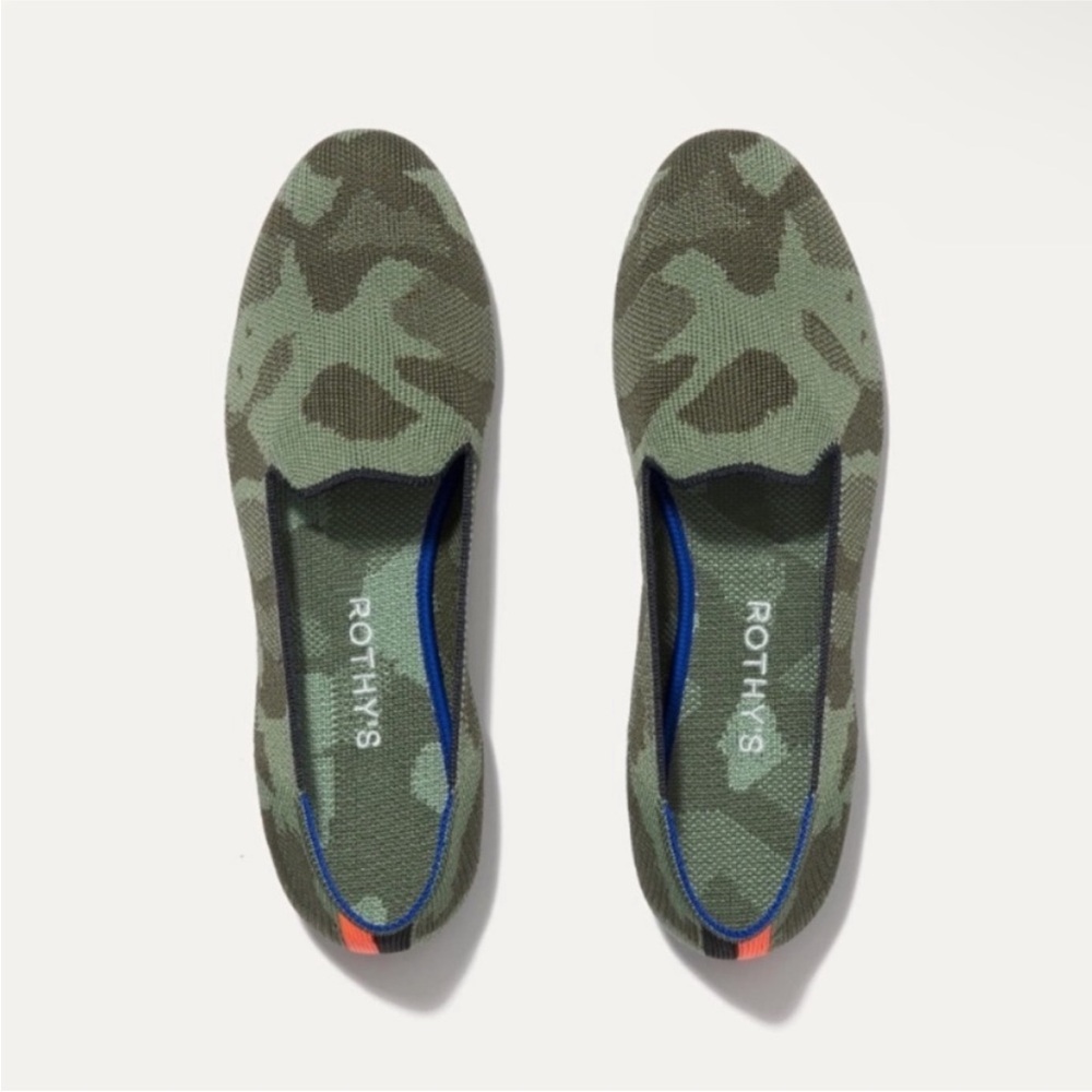 Rothy's Green Camouflage loafers
